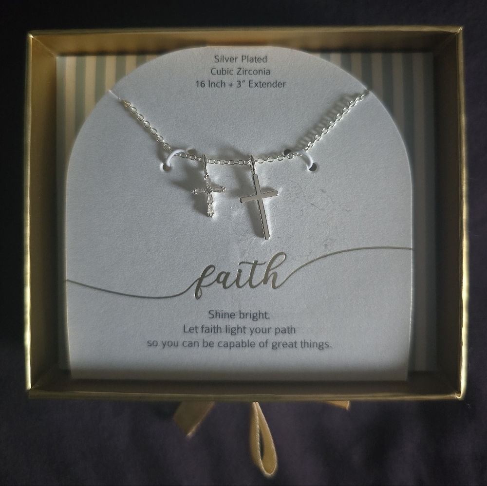 Faith Silver-Plated Cross Pendant Necklace